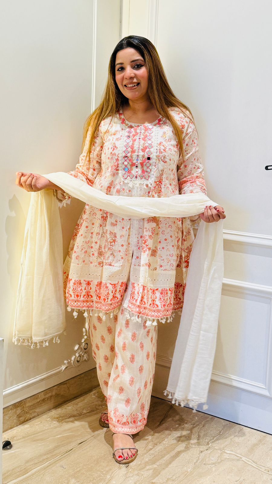 Aamira Peplum Set- Pink
